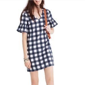 Madewell Leighton Plaid Bell Sleeve Dress